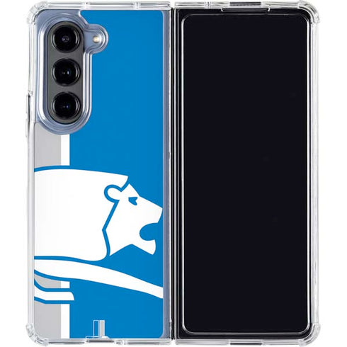 NFL Detroit Lions Retro Logo Galaxy Z Fold5 5G Clear Case