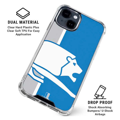 NFL Detroit Lions Retro Logo iPhone 15 Clear Case