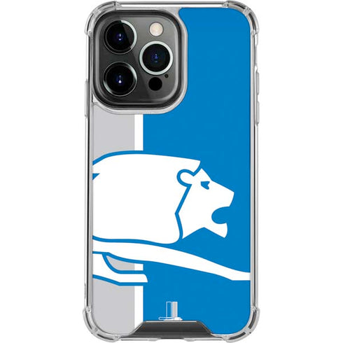 NFL Detroit Lions Retro Logo iPhone 16 Pro Max Clear Case