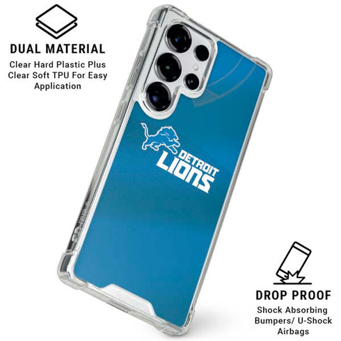 NFL Detroit Lions Team Jersey Galaxy S25 Ultra Clear Case