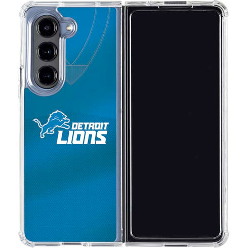 NFL Detroit Lions Team Jersey Galaxy Z Fold5 5G Clear Case