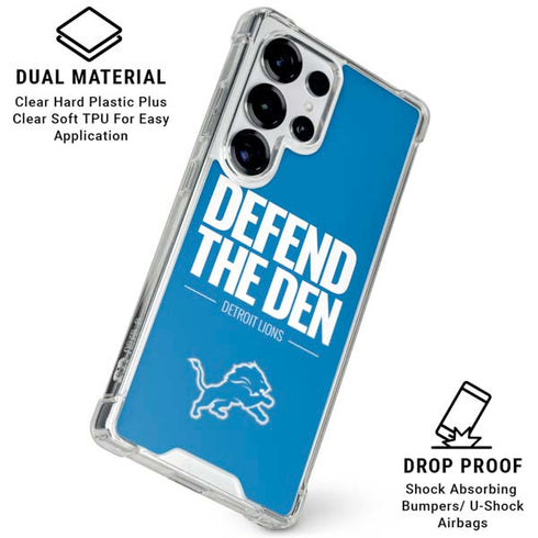 NFL Detroit Lions Team Motto Galaxy S25 Ultra Clear Case