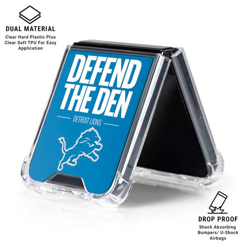 NFL Detroit Lions Team Motto Galaxy Z Flip6 Clear Case