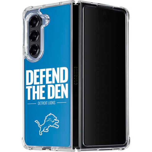 NFL Detroit Lions Team Motto Galaxy Z Fold5 5G Clear Case