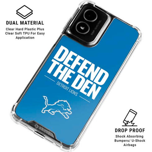 NFL Detroit Lions Team Motto Moto G Power 5G (2024) Clear Case
