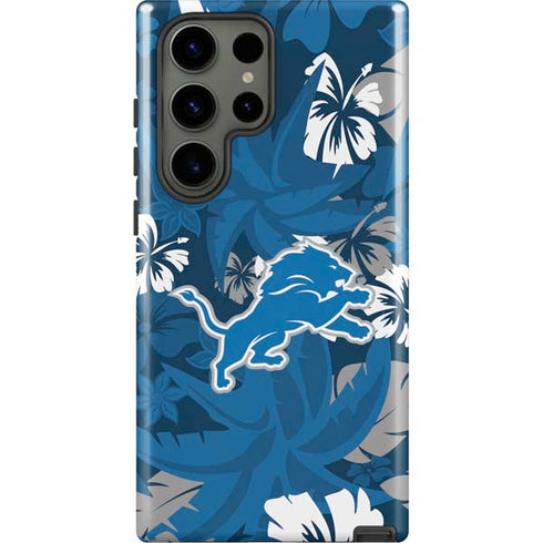 NFL Detroit Lions Tropical Print Galaxy S23 Ultra Pro Case