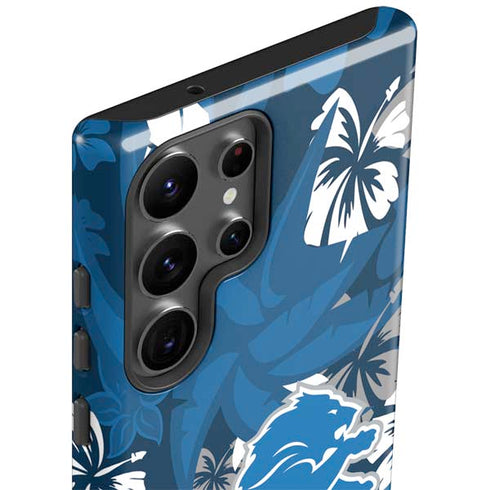 NFL Detroit Lions Tropical Print Galaxy S23 Ultra Pro Case
