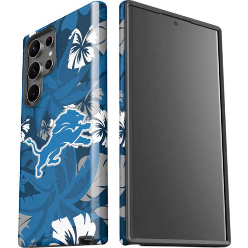NFL Detroit Lions Tropical Print Galaxy S23 Ultra Pro Case