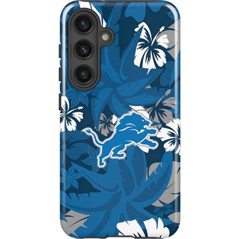 NFL Detroit Lions Tropical Print Galaxy S25 Plus Impact Case