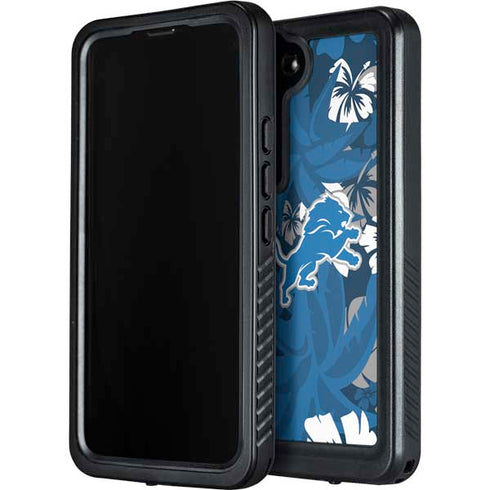 NFL Detroit Lions Tropical Print Galaxy S24 Waterproof Case
