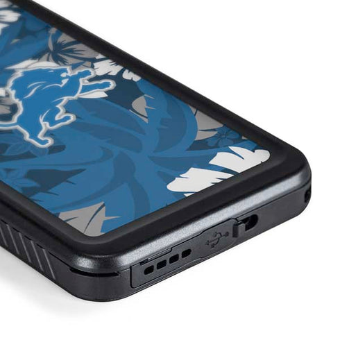NFL Detroit Lions Tropical Print Galaxy S24 Waterproof Case