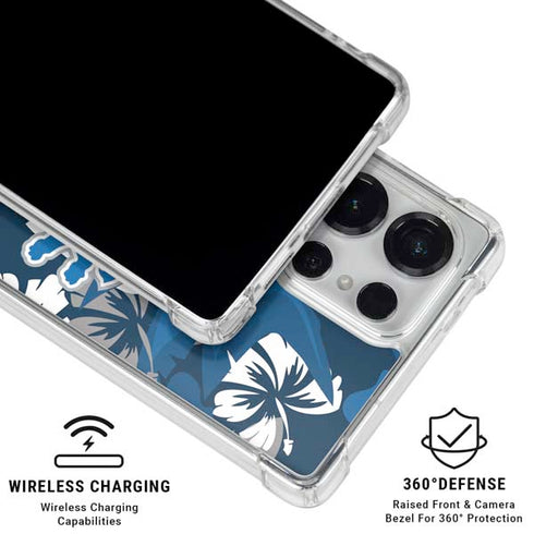 NFL Detroit Lions Tropical Print Galaxy S25 Ultra Clear Case