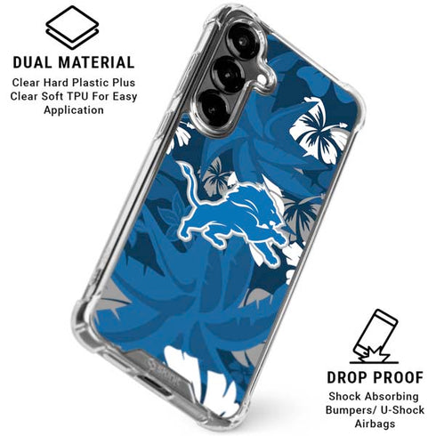 NFL Detroit Lions Tropical Print Galaxy S26 Plus Clear Case