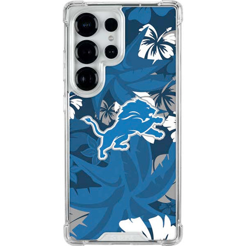 NFL Detroit Lions Tropical Print Galaxy S26 Ultra Clear Case