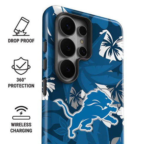 NFL Detroit Lions Tropical Print Galaxy S26 Ultra Impact Case