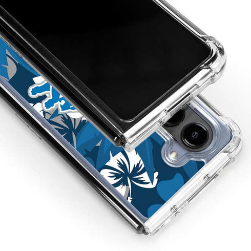 NFL Detroit Lions Tropical Print Galaxy Z Fold5 5G Clear Case