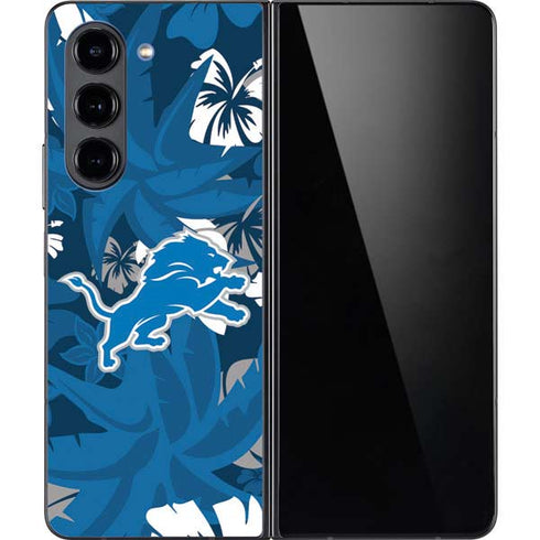 NFL Detroit Lions Tropical Print Galaxy Z Fold5 5G Skin