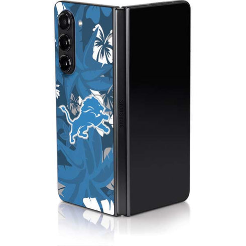 NFL Detroit Lions Tropical Print Galaxy Z Fold5 5G Skin