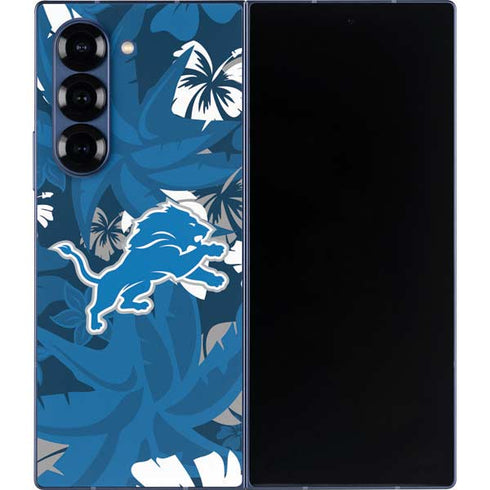 NFL Detroit Lions Tropical Print Galaxy Z Fold6 Skin