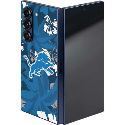 NFL Detroit Lions Tropical Print Galaxy Z Fold6 Skin