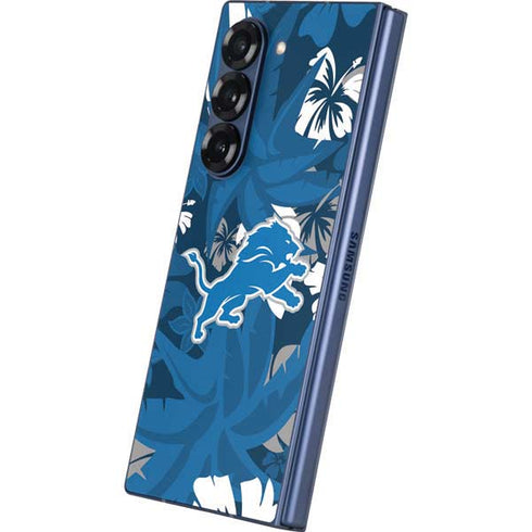 NFL Detroit Lions Tropical Print Galaxy Z Fold6 Skin