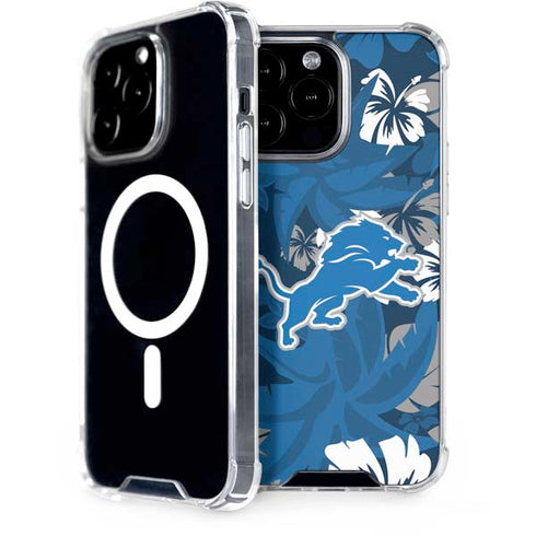 NFL Detroit Lions Tropical Print iPhone Cases