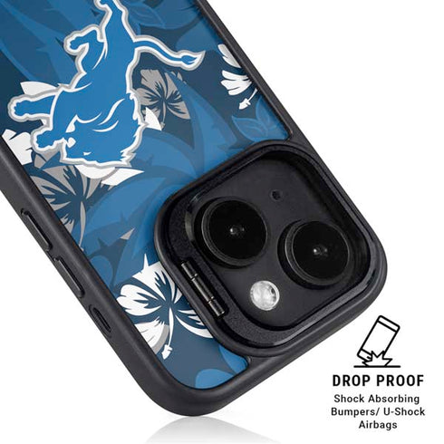 NFL Detroit Lions Tropical Print iPhone 14 Kickstand Case
