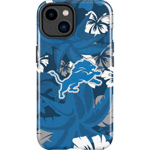 NFL Detroit Lions Tropical Print iPhone 15 Impact Case