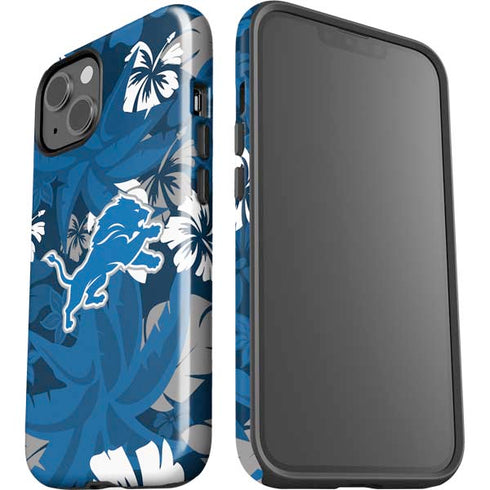 NFL Detroit Lions Tropical Print iPhone 15 Impact Case