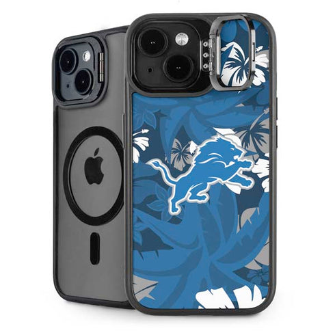 NFL Detroit Lions Tropical Print iPhone 15 Kickstand Case