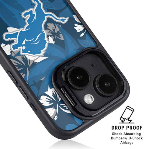 NFL Detroit Lions Tropical Print iPhone 15 Kickstand Case