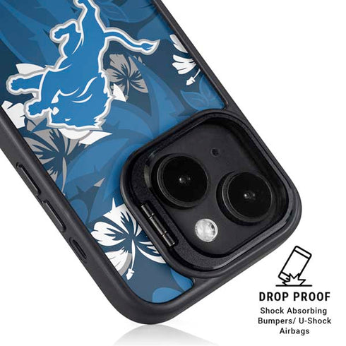 NFL Detroit Lions Tropical Print iPhone 15 Plus Kickstand Case