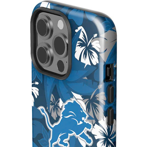 NFL Detroit Lions Tropical Print iPhone 15 Pro Impact Case