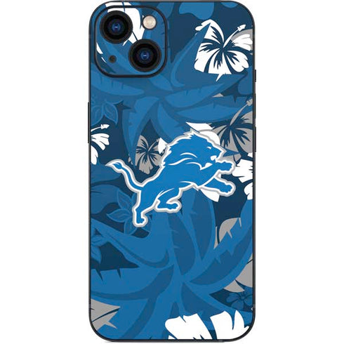 NFL Detroit Lions Tropical Print iPhone 15 Skin