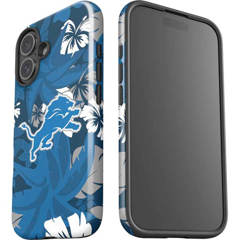 NFL Detroit Lions Tropical Print iPhone 16 Impact Case