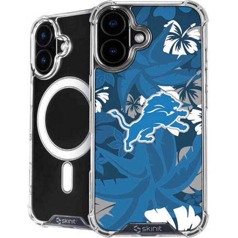 NFL Detroit Lions Tropical Print iPhone 16 MagSafe Case