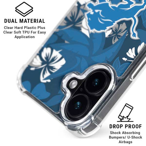 NFL Detroit Lions Tropical Print iPhone 16 Plus Clear Case