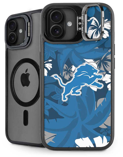 NFL Detroit Lions Tropical Print iPhone 16 Plus Kickstand Case