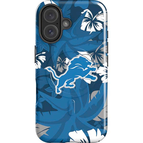 NFL Detroit Lions Tropical Print iPhone 16 Plus Magsafe Impact Case