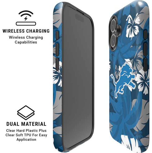 NFL Detroit Lions Tropical Print iPhone 16 Plus Magsafe Impact Case