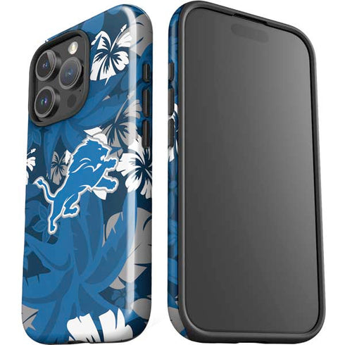 NFL Detroit Lions Tropical Print iPhone 16 Pro Impact Case