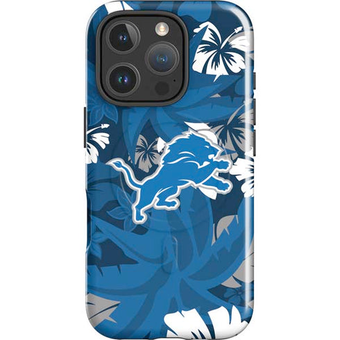 NFL Detroit Lions Tropical Print iPhone 16 Pro Magsafe Impact Case