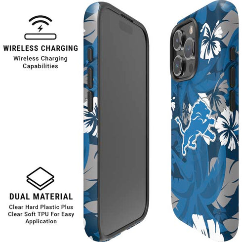 NFL Detroit Lions Tropical Print iPhone 16 Pro Magsafe Impact Case