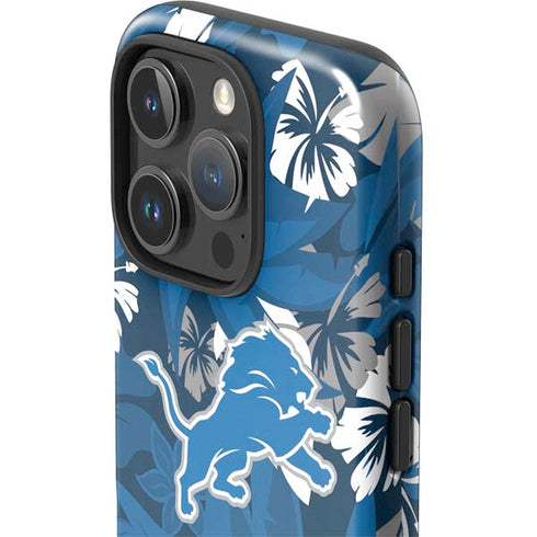 NFL Detroit Lions Tropical Print iPhone 16 Pro Max Impact Case
