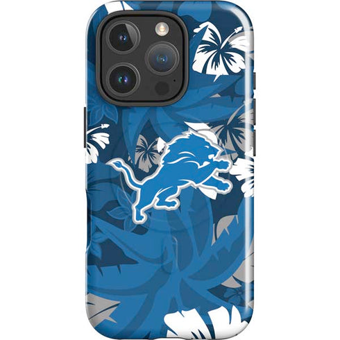 NFL Detroit Lions Tropical Print iPhone 16 Pro Max Magsafe Impact Case
