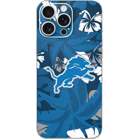 NFL Detroit Lions Tropical Print iPhone 16 Pro Max Skin