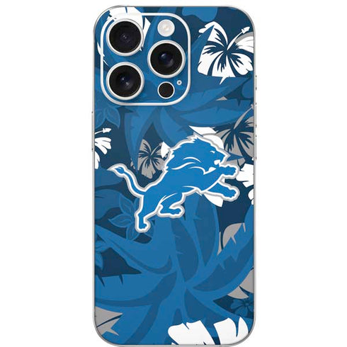 NFL Detroit Lions Tropical Print iPhone 16 Pro Skin
