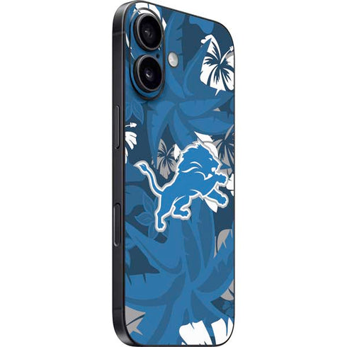 NFL Detroit Lions Tropical Print iPhone 16 Skin