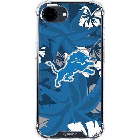 NFL Detroit Lions Tropical Print iPhone 16e Clear Case