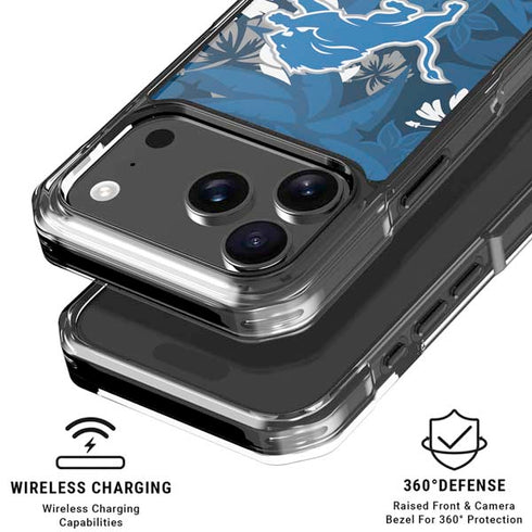 NFL Detroit Lions Tropical Print iPhone 18 Pro Clear Case